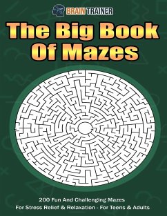 The Big Book Of Mazes 200 Fun And Challenging Mazes For Stress Relief & Relaxation - For Teens & Adults - Brain Trainer
