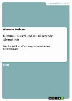 Edmund Husserl und die ideierende Abstraktion (eBook, PDF)