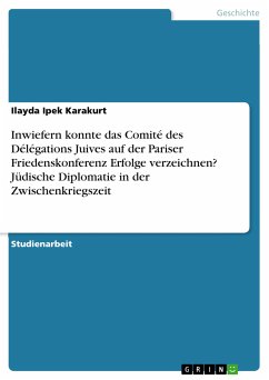Inwiefern konnte das Comité des Délégations Juives auf der Pariser Friedenskonferenz Erfolge verzeichnen? Jüdische Diplomatie in der Zwischenkriegszeit (eBook, PDF) - Karakurt, Ilayda Ipek