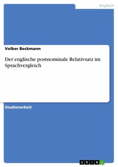 Der englische postnominale Relativsatz im Sprachvergleich (eBook, PDF) - Beckmann, Volker