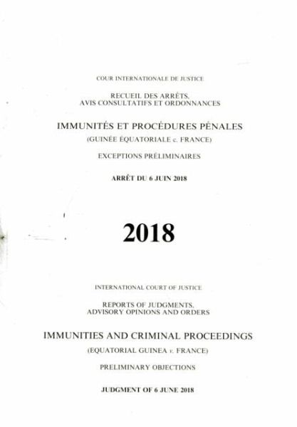 Reports of Judgments, Advisory Opinions and Orders Reports of Judgments, Advisory Opinions and Orders