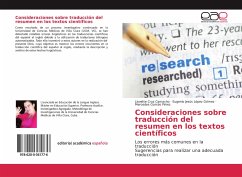 Consideraciones sobre traducción del resumen en los textos científicos - Cruz Camacho, Lisvette;López Gómez, Eugenio Jesús;Garcés Pérez, Mercedes