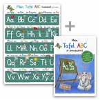 Mein Tafel-ABC Grundschrift mit Artikeln Lernposter DIN A4 + Schreiblernheft DIN A5, 2 Teile