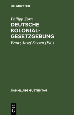 Cover Deutsche Kolonialgesetzgebung (eBook, PDF)