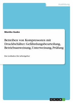 Betreiben von Kompressoren mit Druckbehälter. Gefährdungsbeurteilung, Betriebsanweisung, Unterweisung, Prüfung