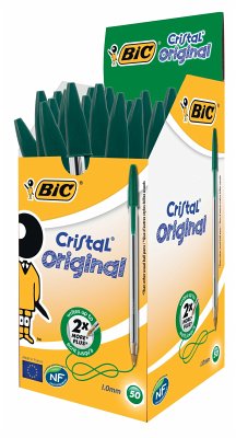 BIC Kugelschreiber Cristal Original Medium 0.4mm grün, 50er Set