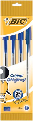 BIC Kugelschreiber Cristal Original 0.4mm blau, 4er Set