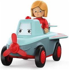 SIKU 0108 - Toddys, Paula Pretty, Spielzeugauto mit Rückziehmotor und Spielfigur, graublau/rot