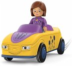 SIKU 0104 - Toddys, Zoe Zoomy, Spielzeugauto mit Rückziehmotor und Spielfigur, gelb/lila