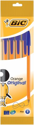 BIC Kugelschreiber Orange Original fine 0.35mm blau, 4er Set