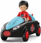 SIKU 0115 - Toddys, Sam Speedy, Spielzeugauto mit Rückziehmotor/Licht/Sound und Spielfigur, schwarz/türkis