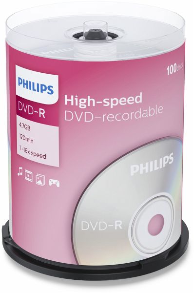 1x100 Philips Dvd R 4 7gb 16x Sp Portofrei Bei Bucher De Kaufen