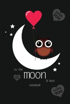 To The Moon and Back Notebook, Blank Write-in Journal, Dotted Lines, Wide Ruled, Medium (A5) 6 x 9 In (Black) - Everyday, Write