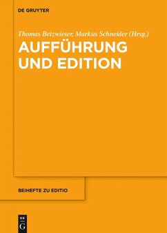 Cover Aufführung und Edition (eBook, ePUB)