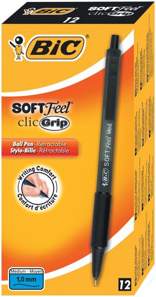 BIC Kugelschreiber Soft Feel 0.4mm schwarz, 12er Set - Schreibwaren bei  bücher.de immer portofrei