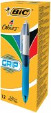 BIC Kugelschreiber 4 Colours GRIP 0.4mm, 12er Set