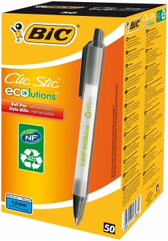 BIC Kugelschreiber ECOlutions Clic Stic 0.4mm schwarz, 50er Set