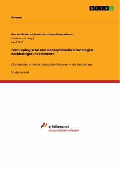 Terminologische und konzeptionelle Grundlagen nachhaltiger Investments (eBook, PDF)