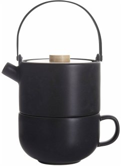 Bredemeijer Tea-for-one Umea schwarz mit Bambusdeckel 142008