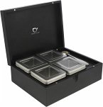 Bredemeijer Teebox schwarz mit 4 Teedosen & Teemaßlöffel 184005