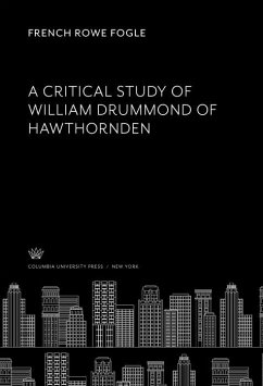 Cover A Critical Study of William Drummond of Hawthornden (eBook, PDF)