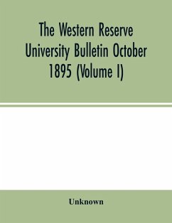 Cover The Western Reserve University Bulletin October 1895 (Volume I)