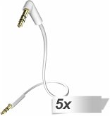 5x in-akustik Star MP3 weiß 3,5 Klinke 90° 0,75 m