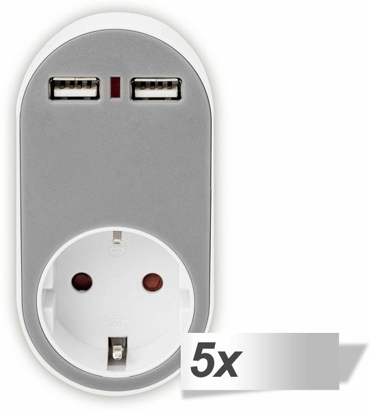 5x DIGITUS Universal Steckdosen Adapter 2 x USB-A - Portofrei bei bücher.de  kaufen