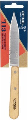 Opinel Küchenmesser No. 113 Messer mit Wellenschliff natur