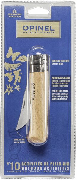 Opinel Taschenmesser No. 10 Edelstahlklinge mit Holzgriff Opinel Taschenmesser No. 10 Edelstahlklinge mit Holzgriff