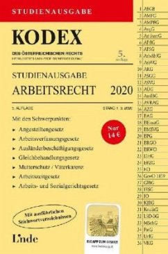 KODEX Studienausgabe Arbeitsrecht 2020 - Stech, Edda;Ercher-Lederer, Gerda
