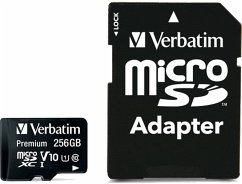 Verbatim microSDXC 256GB Class 10 UHS-I incl Adapt. 44087