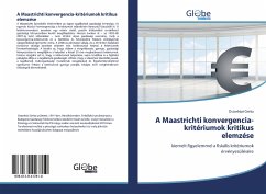 Cover A Maastrichti konvergencia-kritériumok kritikus elemzése