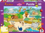 Schmidt 56349 - Die Maus, Im Zoo, Kinderpuzzle, 60 Teile