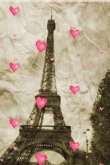 paris Eiffel Tower pink hearts Vintage creative blank page journal