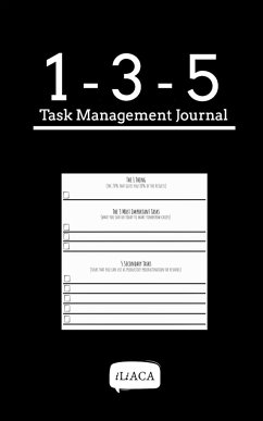 135 Task Management Journal - Black Cover - Iliaca