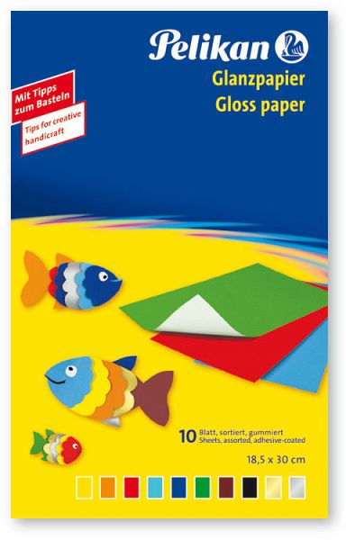 Pelikan Glanzpapier 232 gummiert 10 Farben Pelikan Glanzpapier 232 gummiert 10 Farben