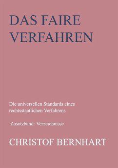 Das faire Verfahren - Bernhart, Christof