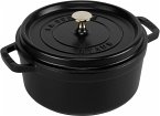 Staub La Cocotte 24cm rund, schwarz, Gusseien