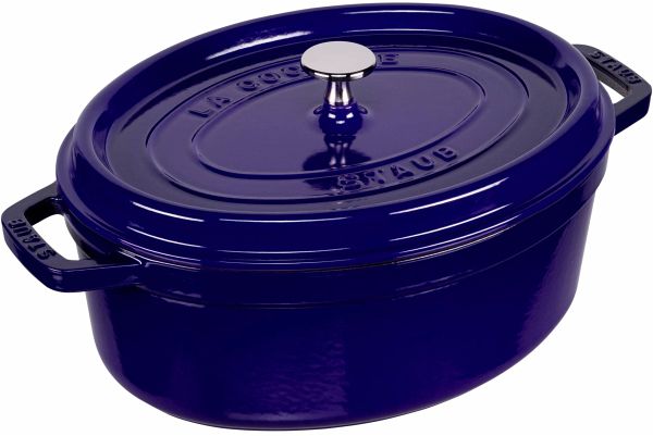 Staub La Cocotte 29cm oval dunkelblau, Gusseisen