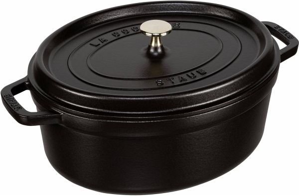 Staub La Cocotte 31cm oval, schwarz, Gusseisen