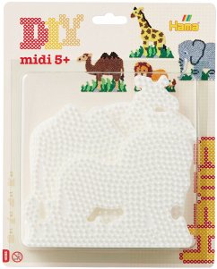 Hama 4582 - Blisterpackung große Stiftplatten, Elefant, Giraffe, Löwe, Kamel, 4er Set