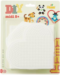 Hama 4580 - Stiftplatten 4er Set (Kreis/Herz/Viereck/Sechseck) für Midi-Bügelperlen