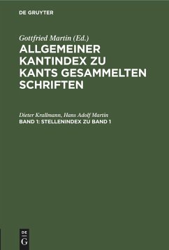 Stellenindex zu Band 1 - Krallmann, Dieter;Martin, Hans Adolf