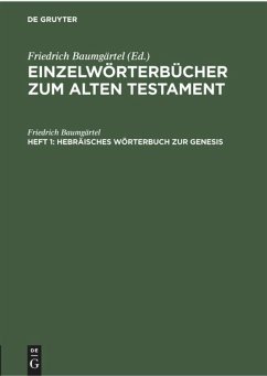 Hebräisches Wörterbuch zur Genesis - Baumgärtel, Friedrich