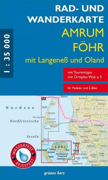 Rad- und Wanderkarte Amrum, Föhr mit Langeneß und Oland - Landkarten  portofrei bei bücher.de