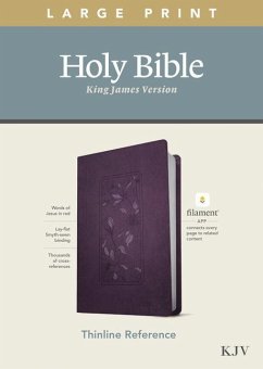 KJV Large Print Thinline Reference Bible, Filament Enabled Edition (Red Letter, Leatherlike, Floral/Purple)