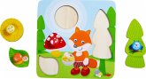 HABA 305204 - Greifpuzzle Fuchs, Motiv Wald, 4 Teile