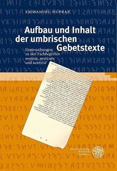 Aufbau und Inhalt der umbrischen Gebetstexte (eBook, PDF) - Dupraz, Emmanuel