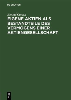Cover Eigene Aktien als Bestandteile des Vermögens einer Aktiengesellschaft (eBook, PDF)